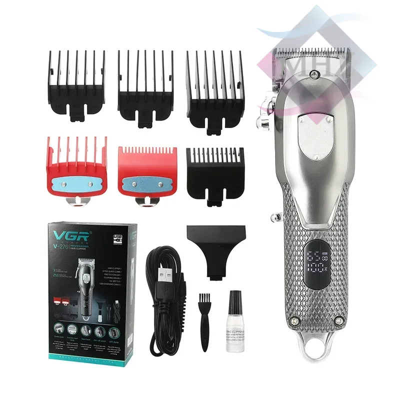 ماشین اصلاح موی سر و صورت تریمر وی جی آر مدل V-276، با طراحی ارگونومیک، دارای نمایشگر LED، منبع انرژی باتری قابل شارژ، اندازه اصلاح 0.8 تا 12 میلیمتر، جنس تیغه استیل ضد زنگ، مدت زمان شارژ 180 دقیقه و مدت زمان استفاده پس از شارژ 250 دقیقه