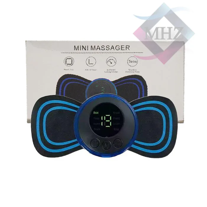 ماساژور الکتریکی مدل پروانهای، با قابلیت افزایش جریان خون و تسکین درد عضلات، دارای صفحه نمایش