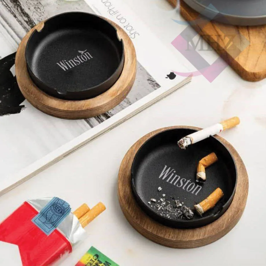 زیرسیگاری مدل فلزی چوبی