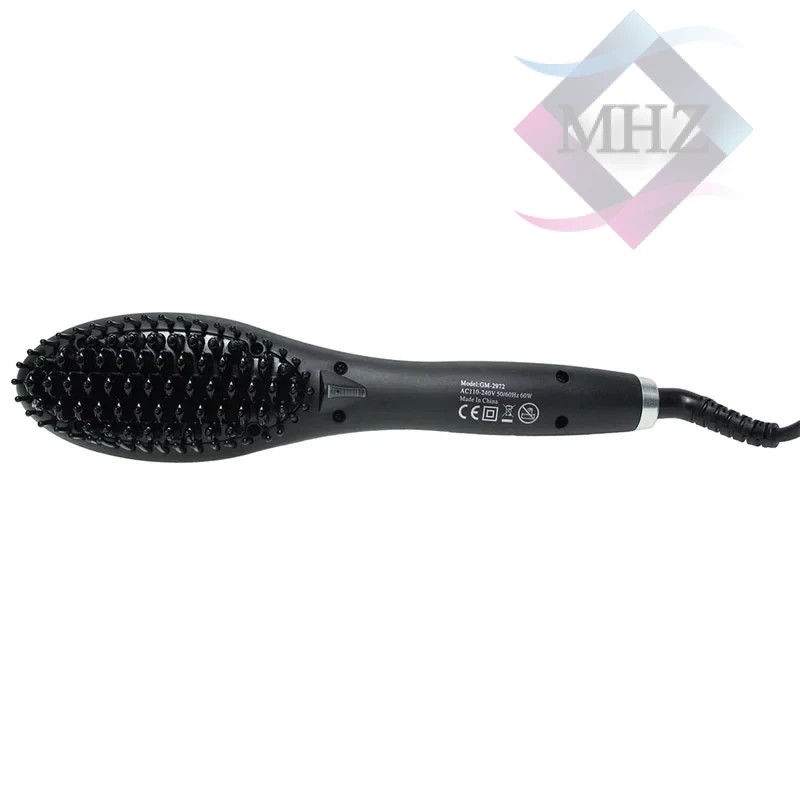 برس حرارتی جیمی مدل GM-2972، با صفحات از جنس سرامیک، دارای قابلیت چرخش 360 درجه کابل، نمایشگر LCD، دکمهی روشن/خاموش، گستره دما 150 تا 400 درجه سانتیگراد، به همراه سیم 1.67 متری