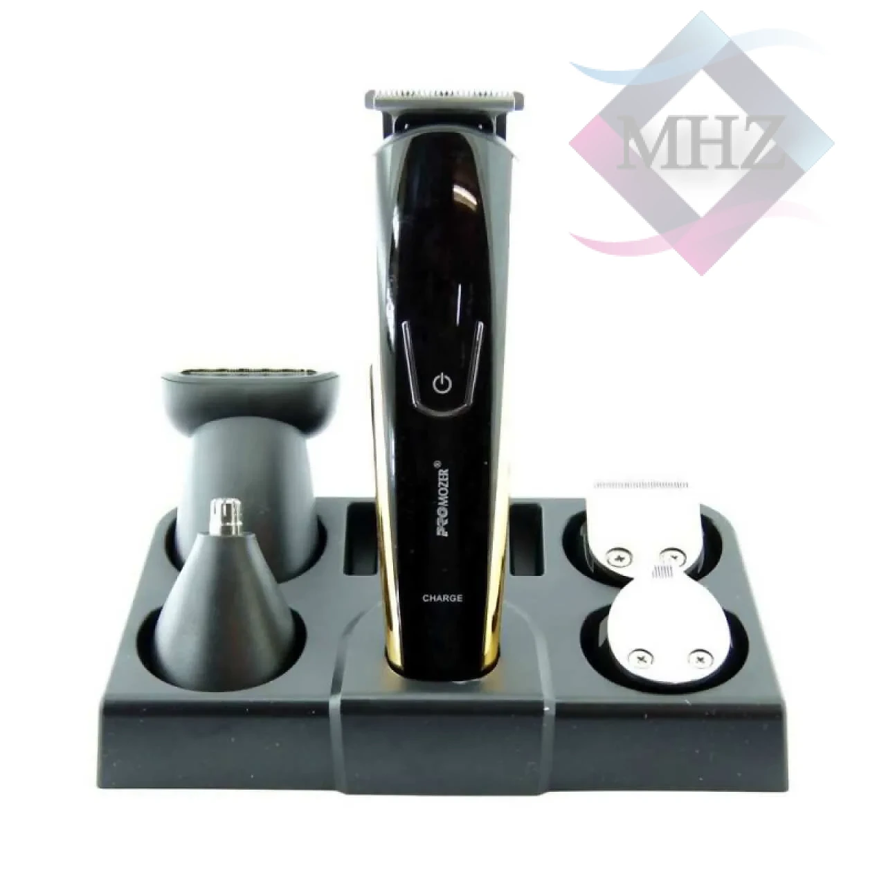 ماشین اصلاح موی سر و صورت مردانه پروموزر مدل MZ-2022 با 5 عدد شانه، ظرفیت 600 میلی آمپر، زمان شارژ 5 ساعت، زمان کارکرد 60 دقیقه