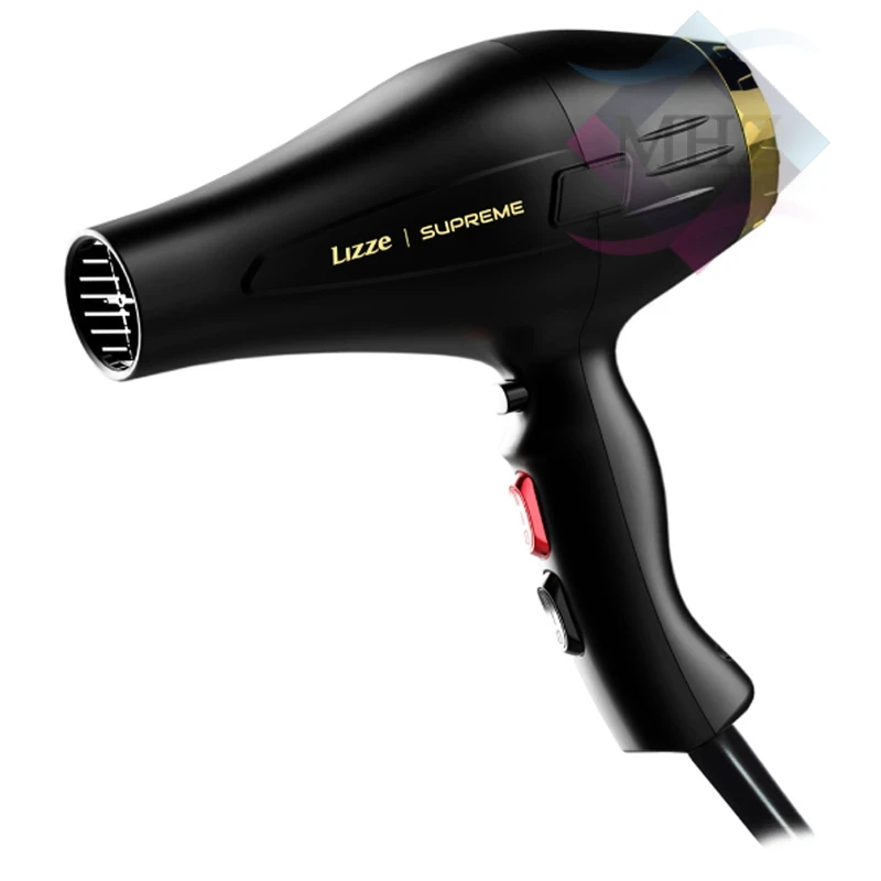 سشوار حرفهای 2600 وات لیز مدل Supreme، موتور AC، وزن 480 گرم، المنت سرامیک، دارای سری متمرکزکننده باریک، متمرکزکننده پهن با ویژگی صافکنندگی، حجمدهندگی، با قابلیت باد سرد