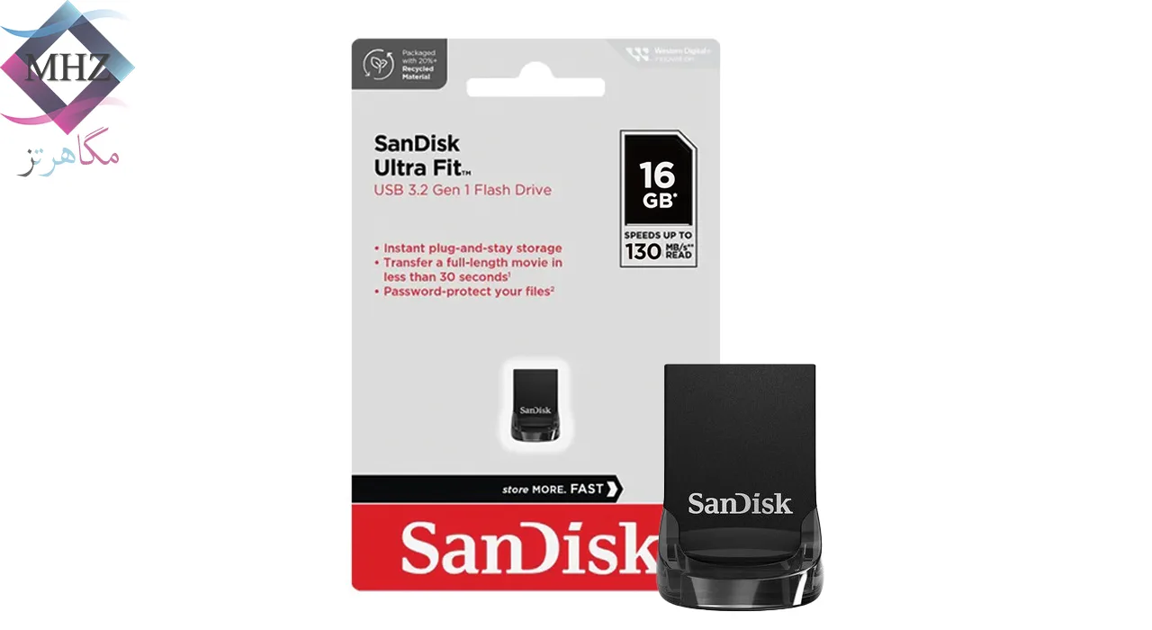 فلش مموری سن دیسک SanDisk مدل Ultra Fit CZ430 ظرفیت 16 گیگابایت