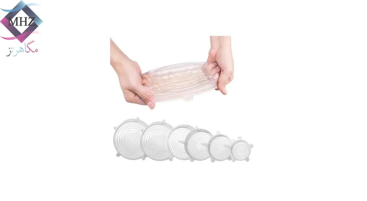 درپوش ظرف مدل سیلیکونی مجموعه 6 عددی