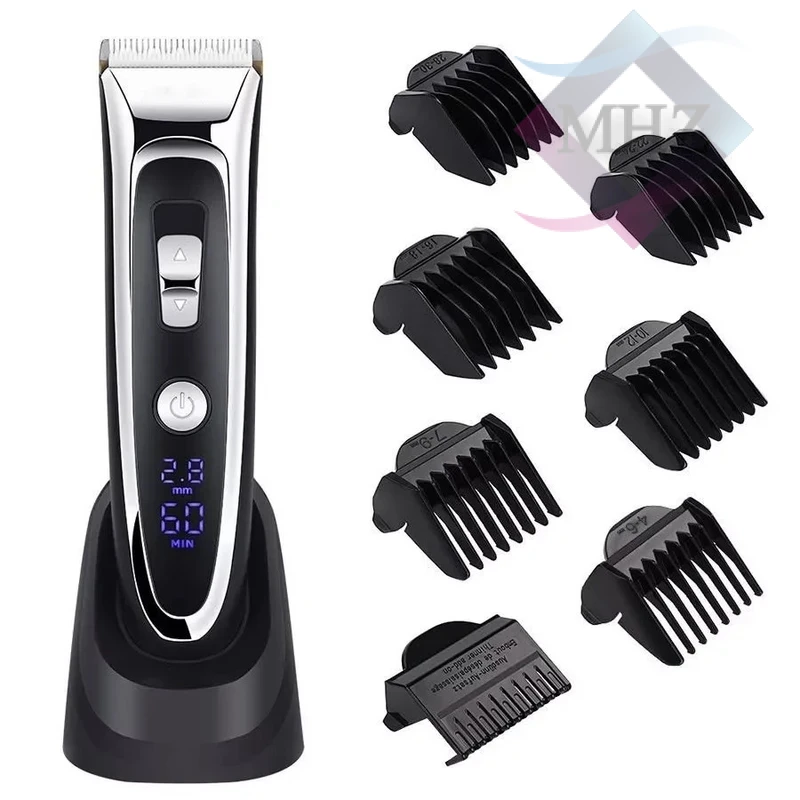 ماشین اصلاح موی سر و صورت جیمی مدل Gm-800 با تیغه های سرامیکی، وزن ۱۸۰ گرم، با سیم و بی سیم، 7 عدد شانه، زمان شارژ 1.5 ساعت، زمان کارکرد 60 دقیقه، دارای اسنتد شارژ، ظرفیت 600 میلی آمپر