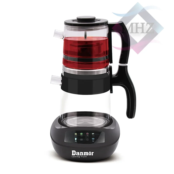 چای ساز دانمور مدل DR-2005 با توان 1600 وات، کتری 2 و قوری 0.9 لیتری، پایه ضد لغزش، نمایشگر دیجیتال، قابلیت گرم نگه داشتن آب، ترموستات دیجیتالی، دارای 6 برنامه پیش فرض، نقطه جوش تا 100 درجه سانتی گراد