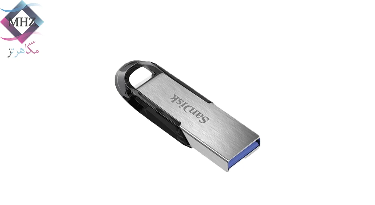 فلش مموری 32 گیگابایت سن دیسک مدل Ultra Flair CZ73، دارای رابطهای USB 3.0 و USB 2.0، دارای قابلیت رمزگذاری فایلها