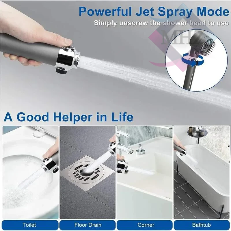 سر دوش حمام مدل توربو ماساژور دار 4 حالته