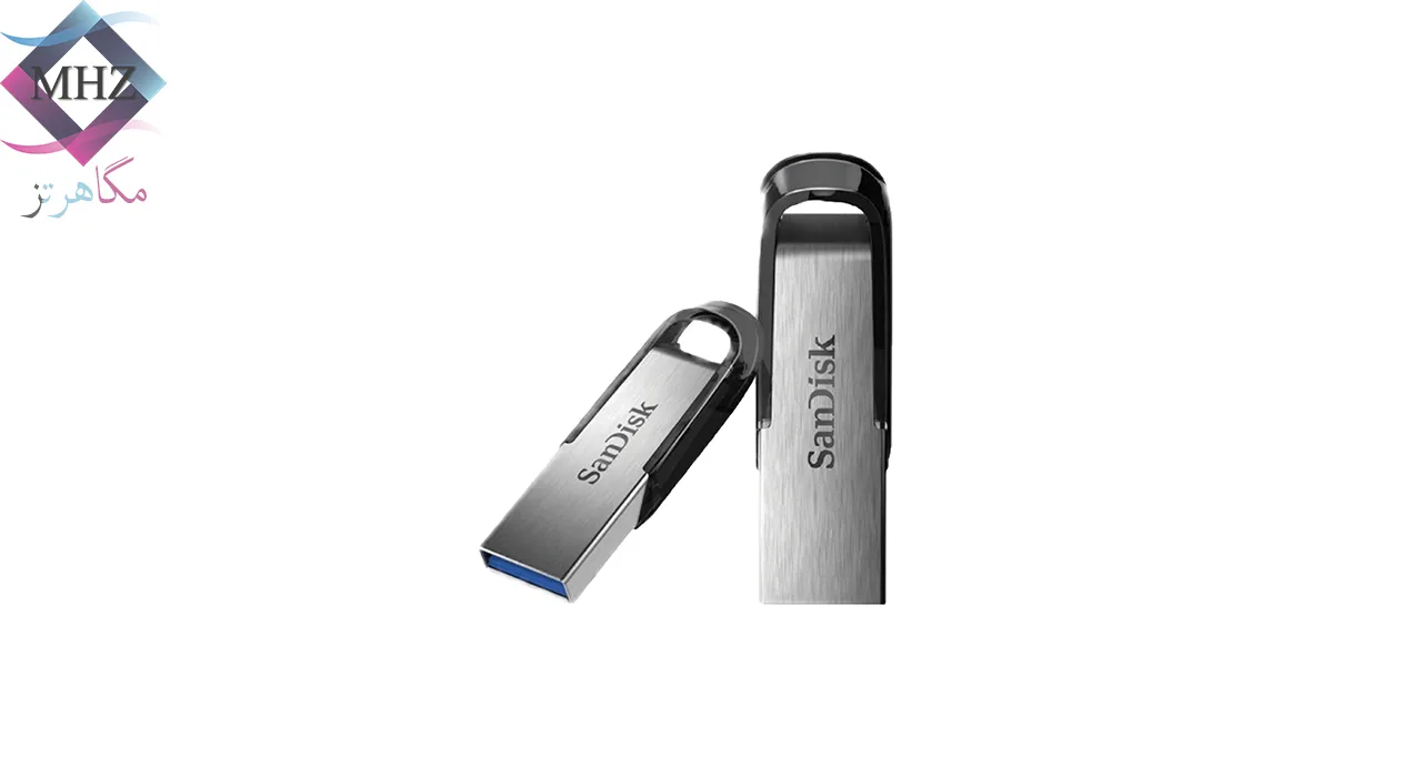 فلش مموری 16 گیگابایت سن دیسک مدل Ultra Flair CZ73، دارای رابطهای USB 3.0 و USB 2.0، سرعت استاندارد انتقال اطلاعات 5 گیگابیت بر ثانیه، دارای قابلیت رمزگذاری فایلها