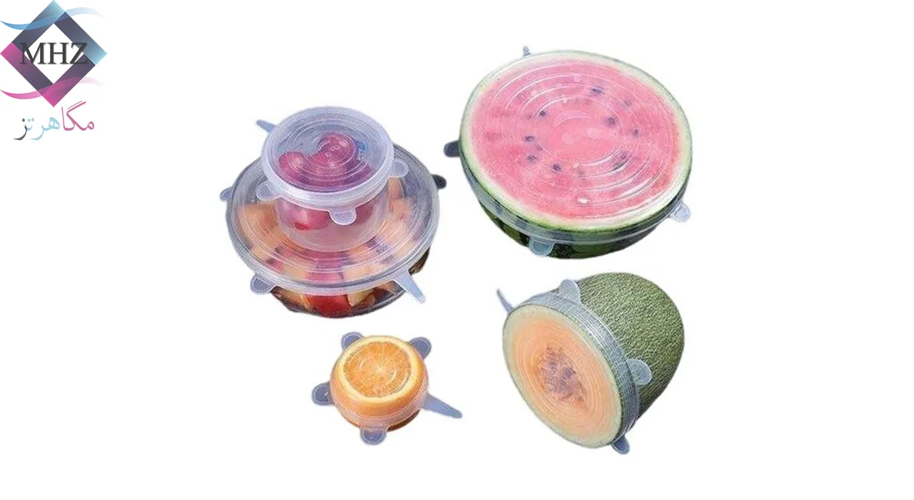 درپوش ظرف مدل سیلیکونی مجموعه 6 عددی