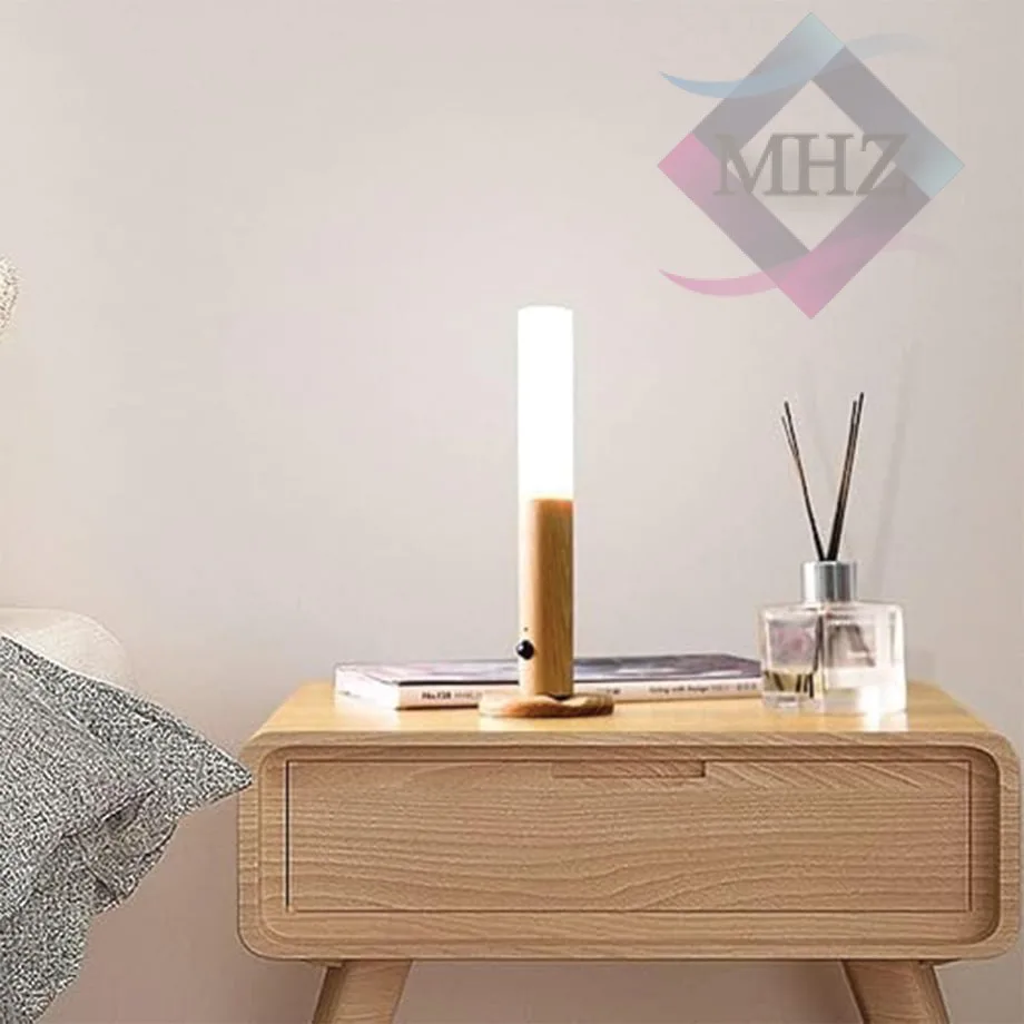 چراغ دیواری مدل هوشمند و سنسوردار طرح چوب مدل NO-HB001