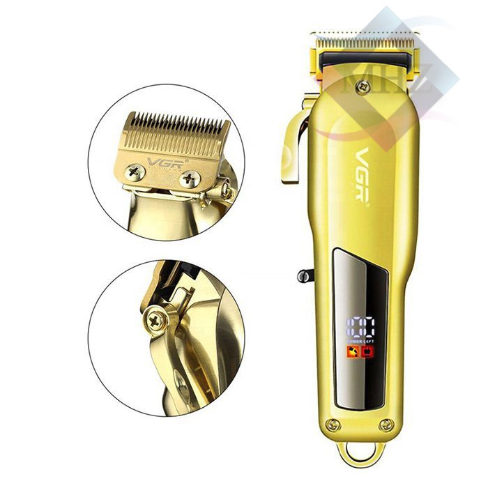 ماشین اصلاح موی سر و صورت وی جی آر مدل V-278، با طراحی ارگونومیک، دارای نمایشگر LED، منبع انرژی کابل USB، جنس تیغه استیل پیشرفته، مدت زمان شارژ 180 دقیقه و مدت زمان استفاده پس از شارژ 180 دقیقه