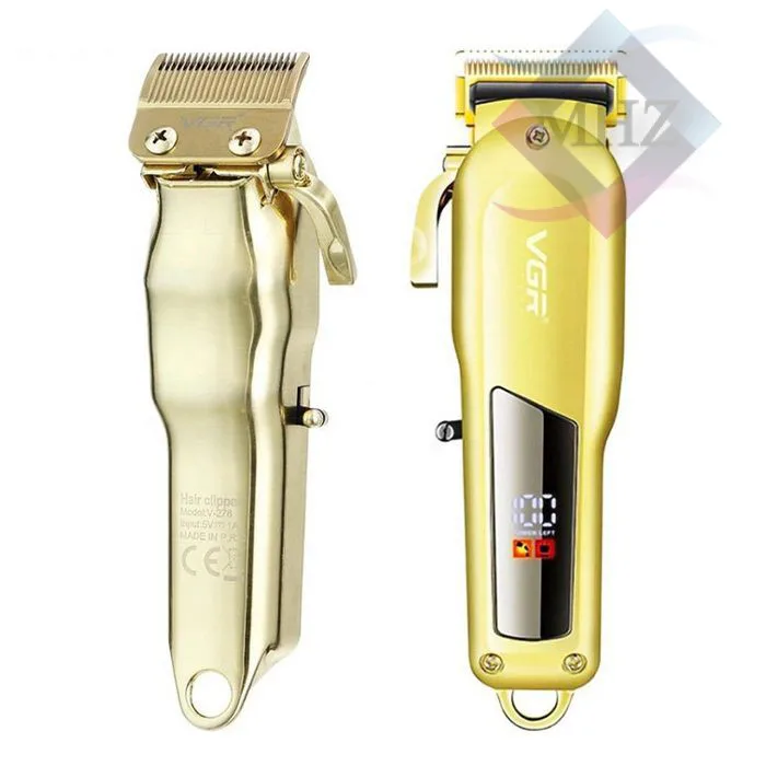 ماشین اصلاح موی سر و صورت وی جی آر مدل V-278، با طراحی ارگونومیک، دارای نمایشگر LED، منبع انرژی کابل USB، جنس تیغه استیل پیشرفته، مدت زمان شارژ 180 دقیقه و مدت زمان استفاده پس از شارژ 180 دقیقه