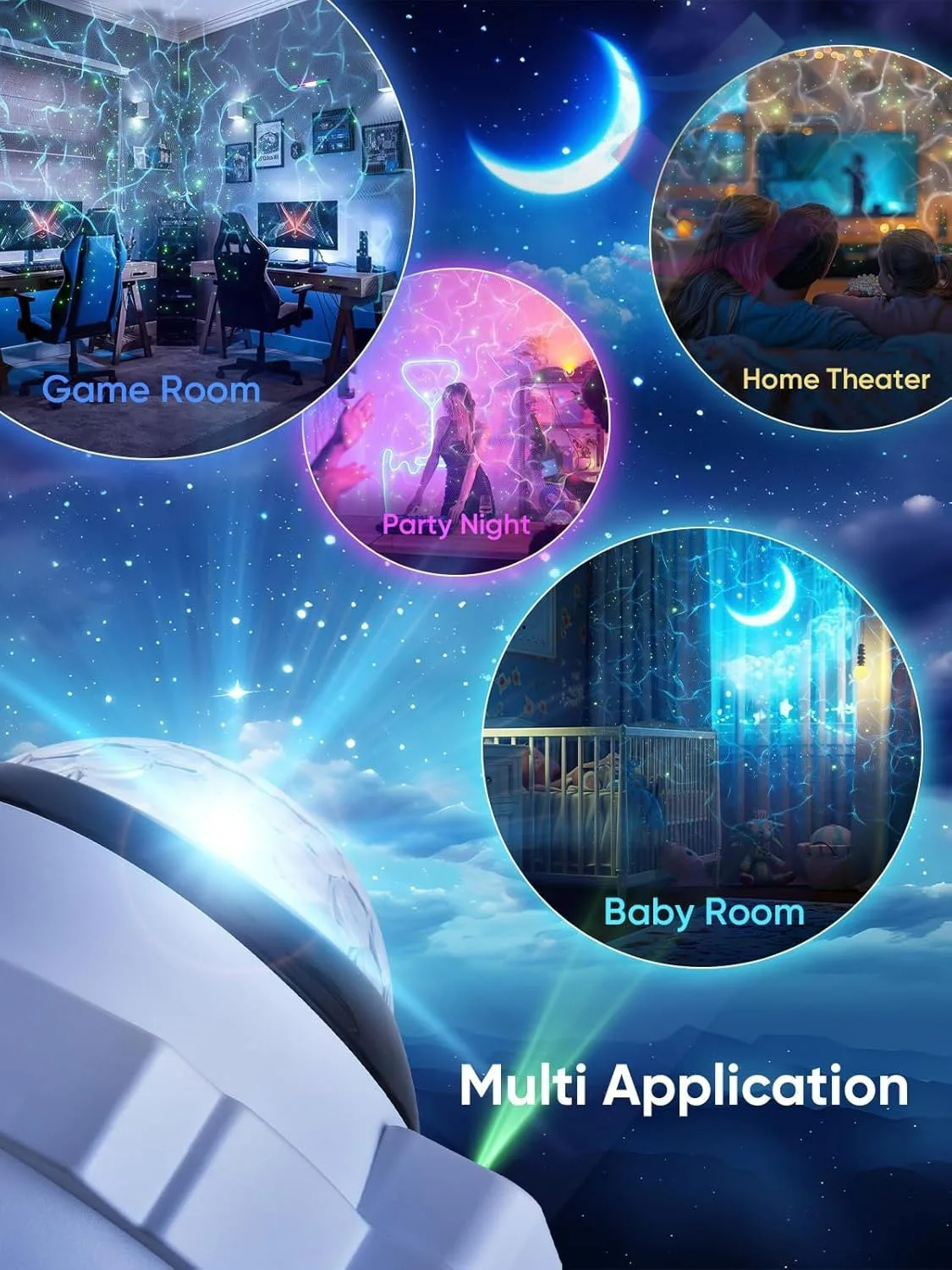 شبخواب فضانورد کوچک Star Projection Light