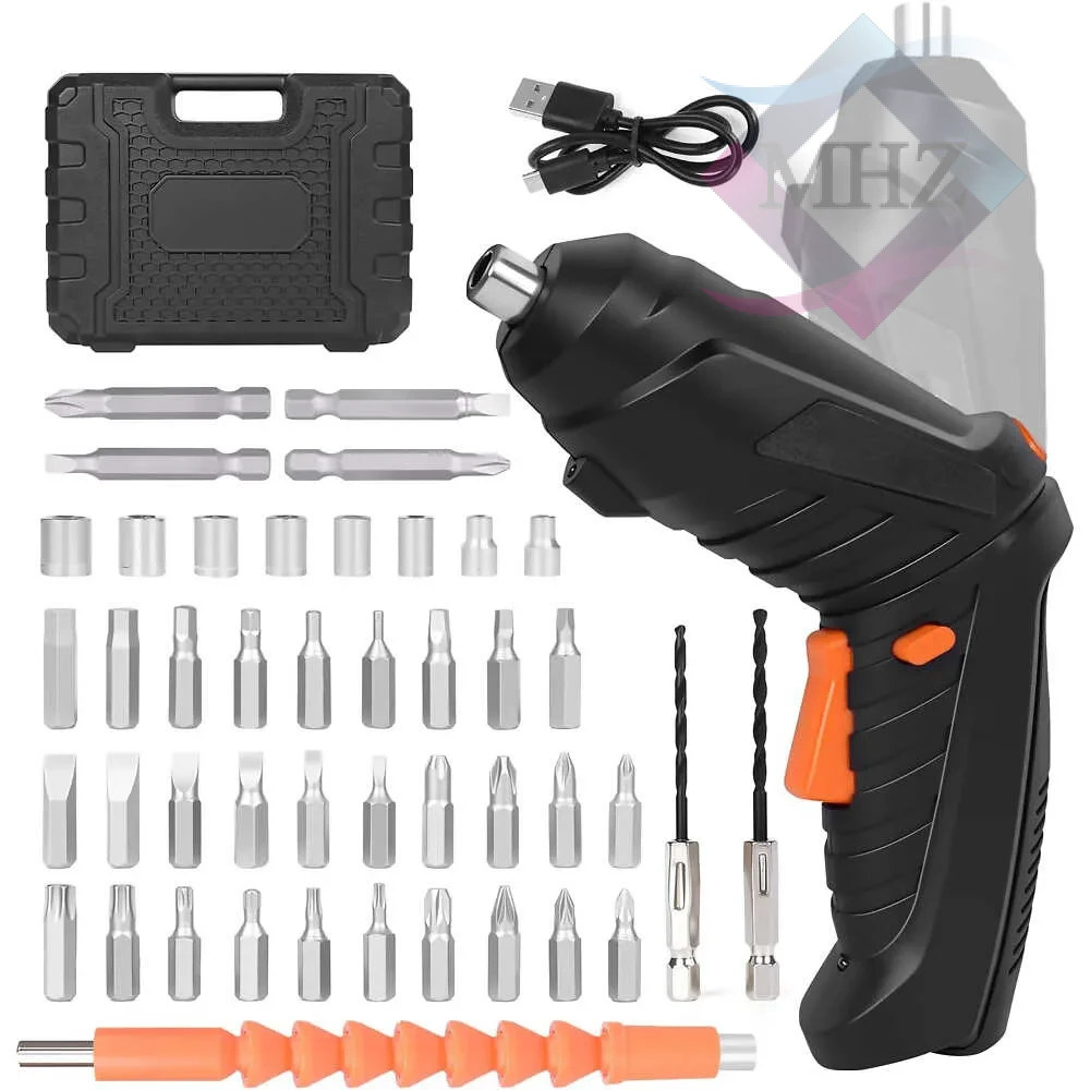 دریل و پیچ گوشتی شارژی ادون مدل ED3/6 مجموعه ۴۷ عددی مناسب استفاده صنعتی، منبع تغذیه باتری، درگاه شارژ TYPE-C، دارای چراغ قوه، سیستم گردش چپگرد و راستگرد، همراه با کیف و شارژر