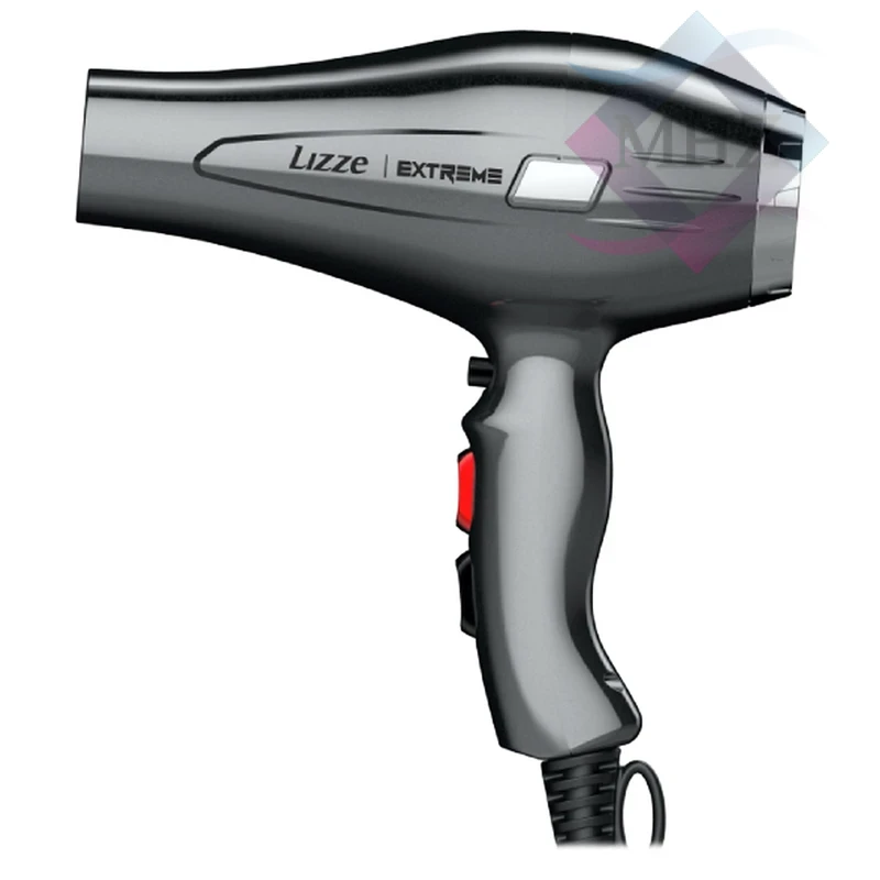 سشوار حرفهای 2400 وات لیز مدل EXTREME با موتور AC، فناوری تولید یون، المنت فلز، وزن 480 گرم، دارای سری متمرکزکننده باریک، متمرکزکننده پهن با ویژگی فرکنندگی، صافکنندگی، حجمدهندگی، با قابلیت تنظیم دما، باد سرد