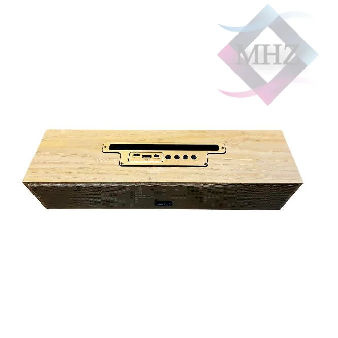 اسپیکر بلوتوثی قابل حمل مدل KTS-1738 از جنس چوب، توان 12 وات، ولتاژ 5 ولت، منبع تغذیه باتری لیتیومی با ظرفیت 1200 میلی آمپر ساعت، درگاه شارژ Micro USB