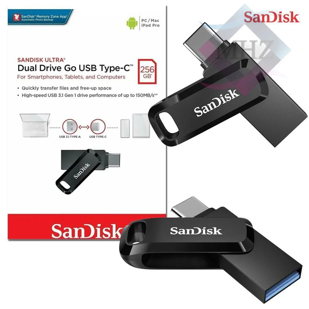 فلش مموری برند سن دیسک SANDISK مدل Dual Drive Go TYPE-C ظرفیت 256 گیگابایت