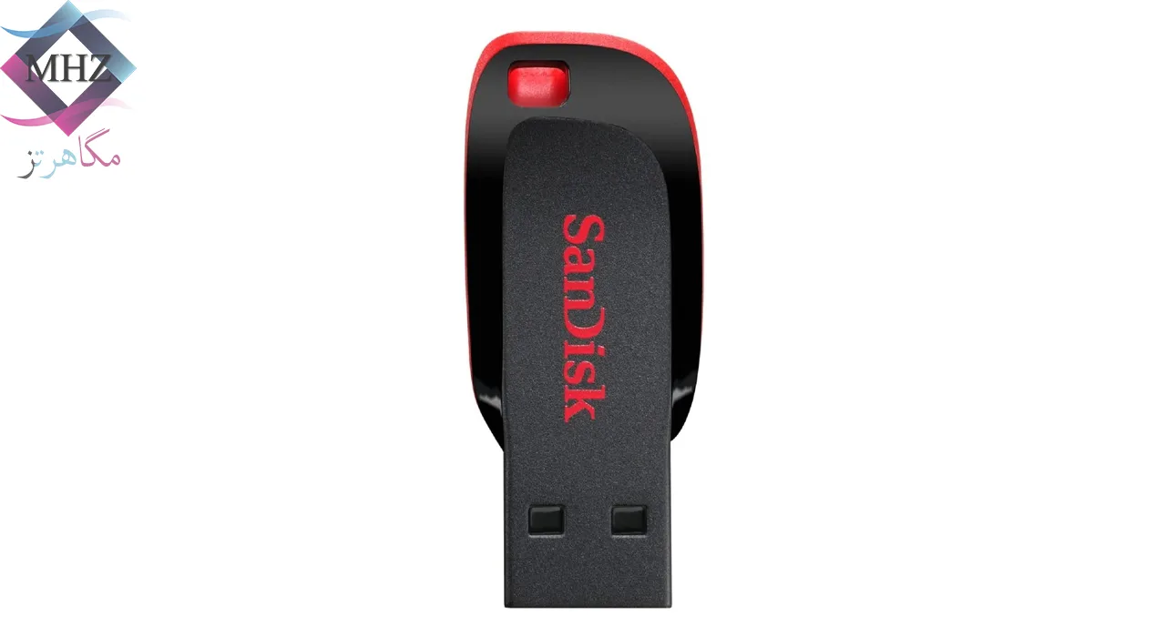 فلش مموری 32 گیگابایت سن دیسک مدل Cruzer Blade CZ50، دارای رابط USB 2.0، سرعت استاندارد انتقال اطلاعات 480 مگابیت بر ثانیه