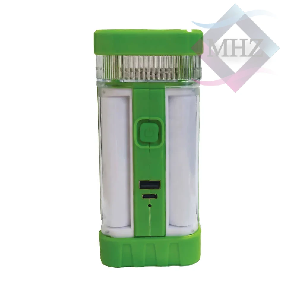 چراغ فانوسی خورشیدی مدل GSH-1168 با قابلیت شارژ خورشیدی، پورت شارژ USB Type-C، روشنایی قابل تنظیم 30 تا 500 لومن