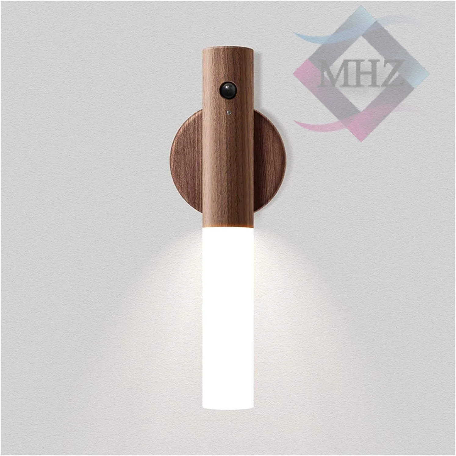 چراغ دیواری مدل هوشمند و سنسوردار طرح چوب مدل NO-HB001