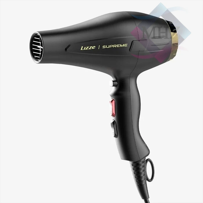 سشوار حرفهای 2600 وات لیز مدل Supreme، موتور AC، وزن 480 گرم، المنت سرامیک، دارای سری متمرکزکننده باریک، متمرکزکننده پهن با ویژگی صافکنندگی، حجمدهندگی، با قابلیت باد سرد