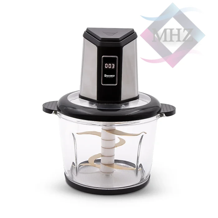 خردکن دانمور مدل DR-1012 با توان 1100 وات، حجم 3.3 لیتر، دارای نمایشگر دیجیتال، کاسه استیل ضد زنگ، کاسه شیشه ای شفاف، قابلیت تنظیم سرعت در دو سطح، درای یک ست 6 تیغه استیل ضد زنگ، دارای یک ست 6 تیغه طلایی ضد زنگ، حفاظت از گرم شدن بیش از حد موتور، دارای قطعات جداشدنی برای تمیز کردن آسان