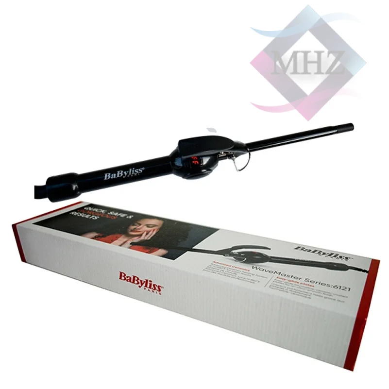 فر کننده مو بابلیس مدل 6121 با گستره دمایی 526 درجه سانتی گراد، روکش سرامیکی تورمالین، فناوری تولید یون، ضخامت لوله 9 میلیمتر، سیم گردان