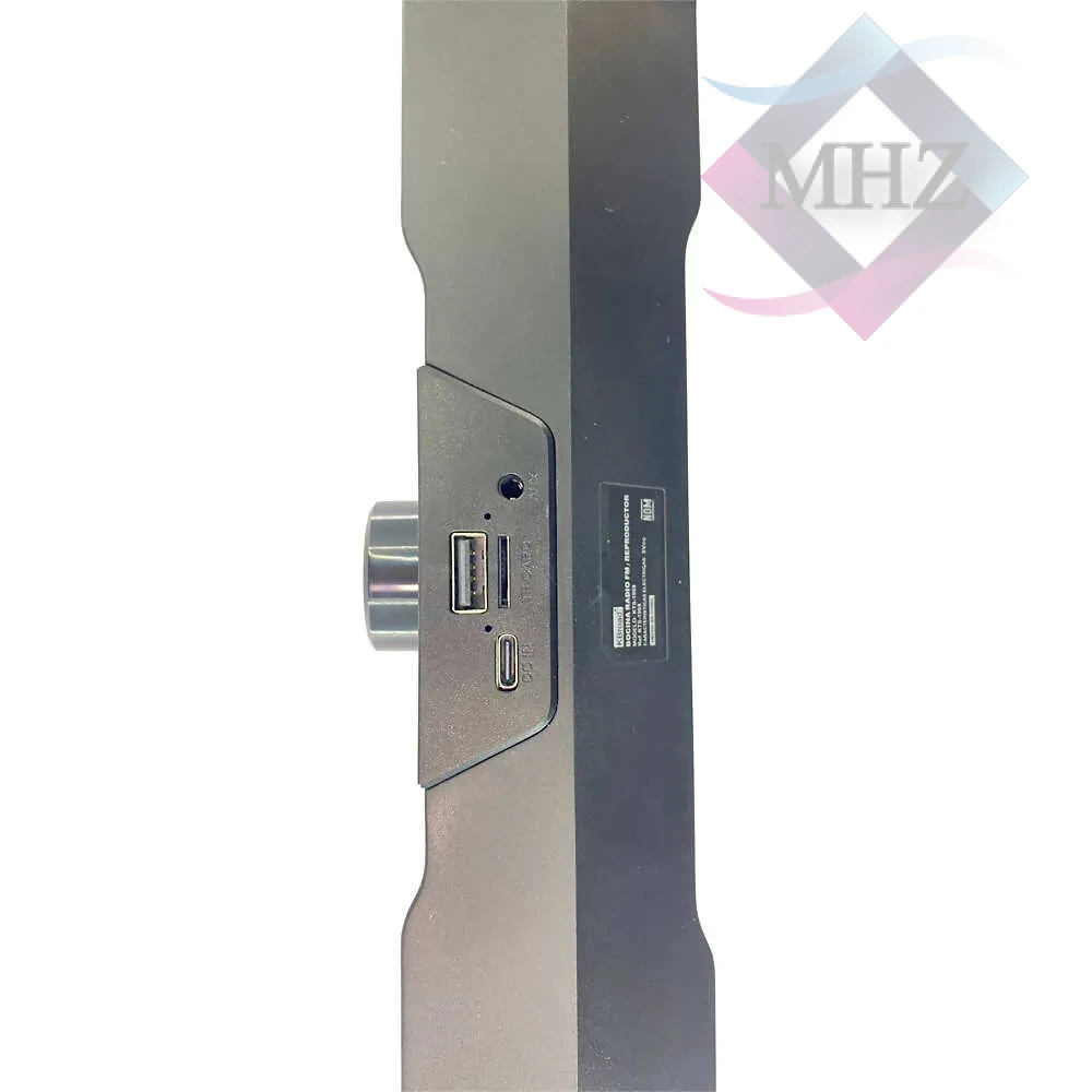 اسپیکر بلوتوثی قابل حمل مدل KTS-1968 با ورودی USB، کارت حافظه TF، و AUX، رادیو FM، منبع تغذیه باتری شارژی، دارای RGB