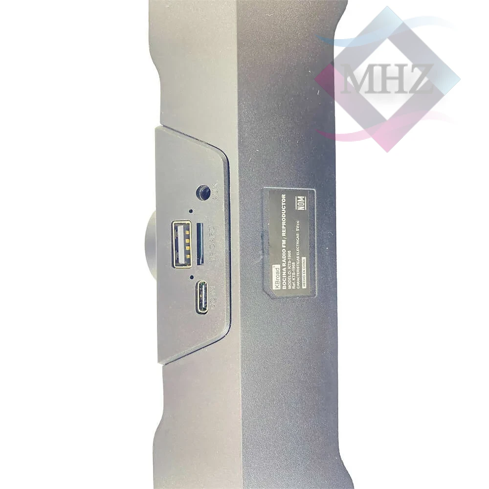 اسپیکر بلوتوثی قابل حمل مدل KTS-1968 با ورودی USB، کارت حافظه TF، و AUX، رادیو FM، منبع تغذیه باتری شارژی، دارای RGB