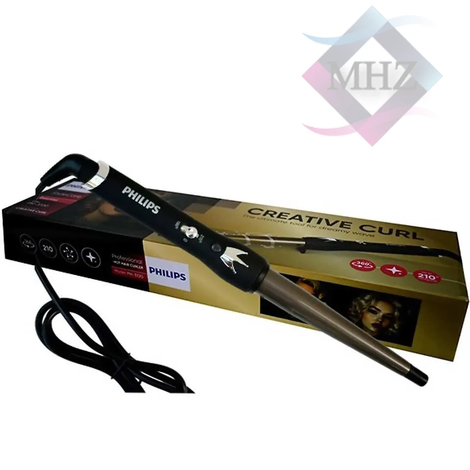 فر کننده مو فیلیپس مدل PH-3720 با گستره دمایی 210 درجه سانتیگراد، پوشش سرامیکی، فناوری تولید یون، سیم گردان