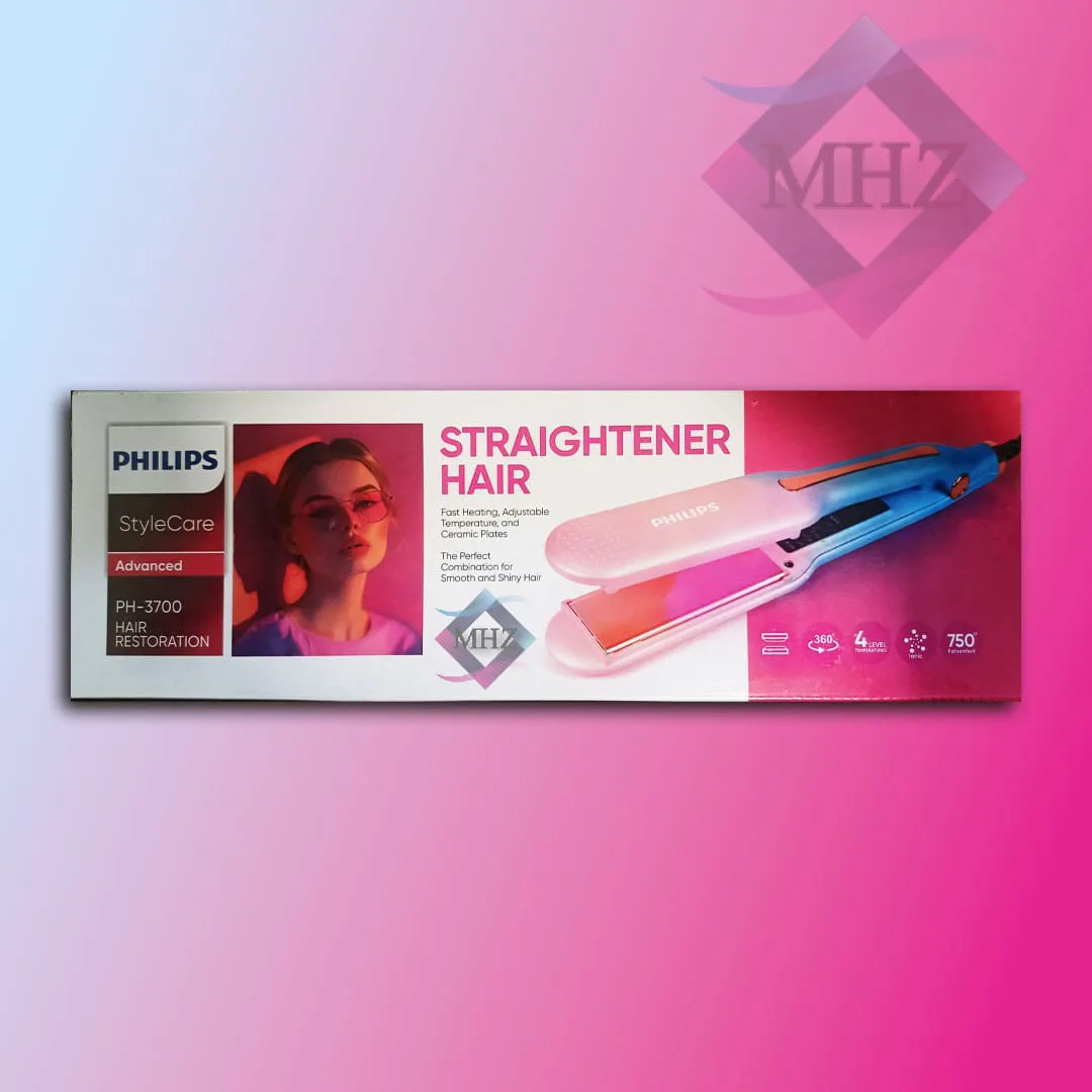 اتو مو برند فیلیپس Philips مدل PH-3700 با صفحات سرامیکی، فناوری تولید یون، گستره دمایی تا 398 درجه سانتیگراد