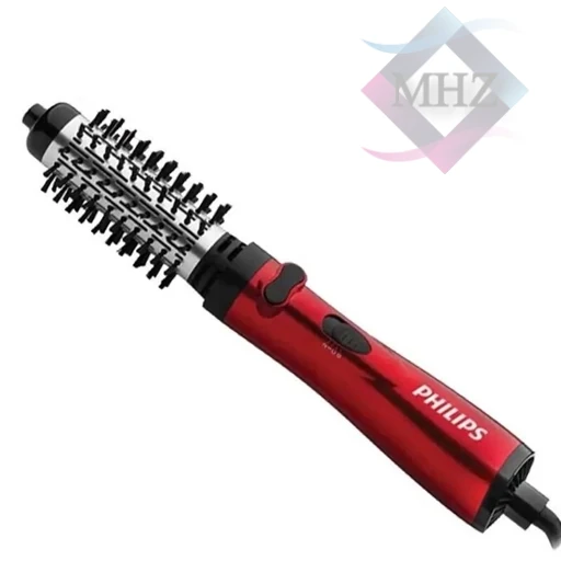 سشوار برسدار چرخشی 800 وات فیلیپس مدل PH-4950 دو درجه باد گرم، سیم گردان، فناوری تولید یون منفی، المنت سرامیک تورمالین، دارای سری متمرکزکننده با ویژگی صافکنندگی