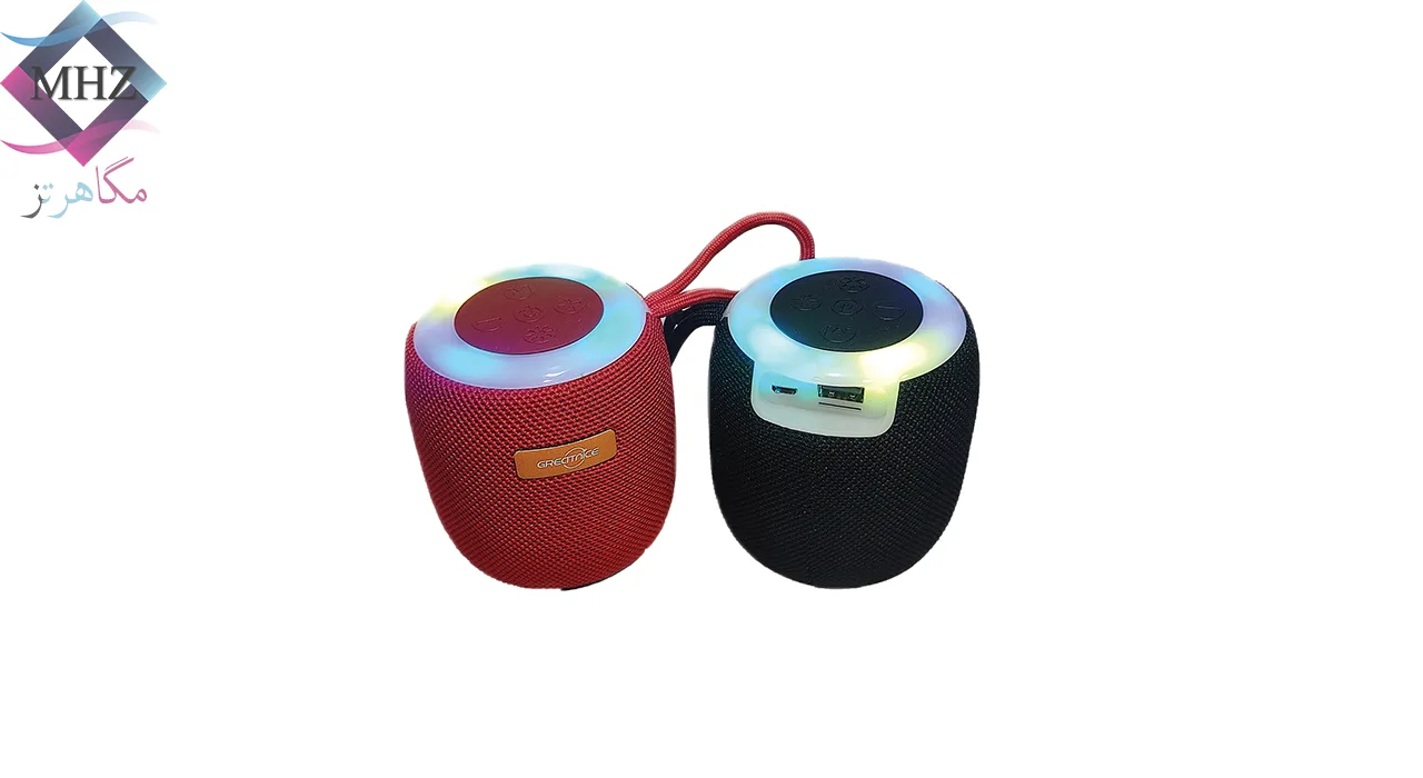 اسپیکر بلوتوثی مدل GTS-1468 با توان ۵ وات، نورپردازی RGB، پشتیبانی از فلش/کارت حافظه، برد بلوتوث ۱۰ متر، درایور ۲ اینچی، پخش موسیقی از فلشهای USB یا کارت حافظه Micro SD تا ظرفیت ۳۲ گیگابایت، ظرفیت باتری ۸۰۰ میلیآمپر، زمان شارژ حدود ۲ تا ۳ ساعت، به همراه کابل شارژ