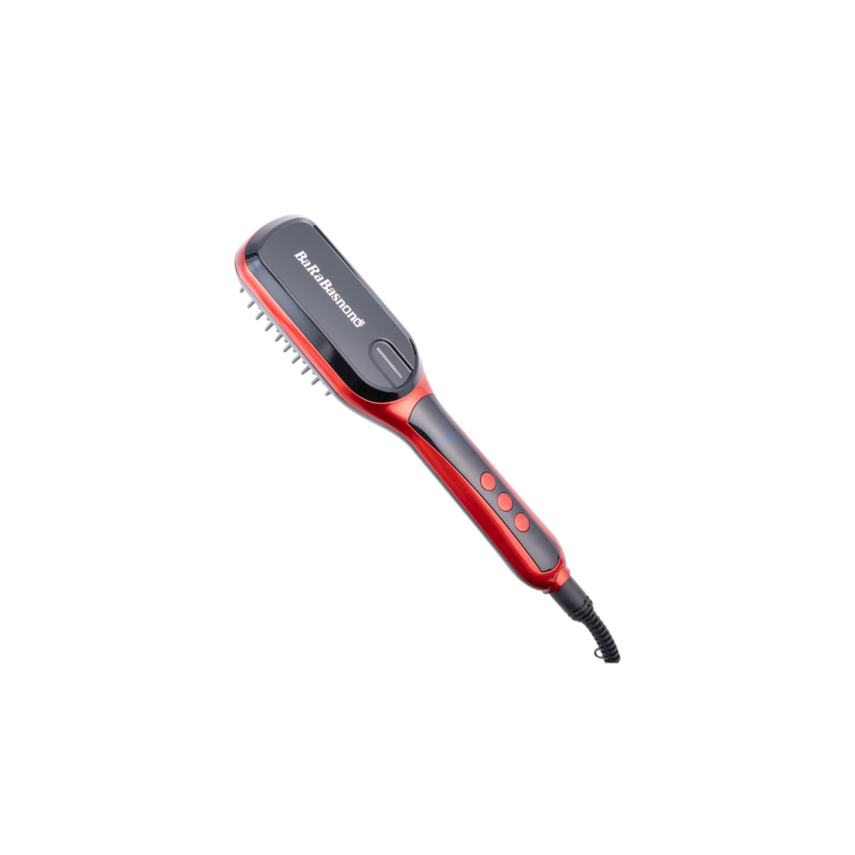 برس حرارتی باراباس نانو مدل 559، با صفحات از جنس PTC، دارای نشانگر LED، قابلیت چرخش 360 درجه سیم، دسته ارگونومیک، گستره دما 200 تا 220 درجه سانتیگراد، به همراه سیم 2 متری