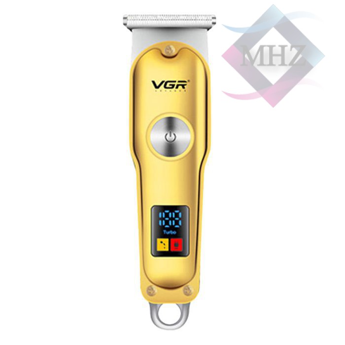 ماشین اصلاح موی سر و صورت وی جی آر مدل V-290، اصلاح به صورت صفر زن و خط زن، با سیم و بی سیم، با قابلیت نمایش وضعیت باتری، طراحی ارگونومیک، ضد آب (قابلیت استفاده زیر دوش)، منبع انرژی باتری قابل شارژ، به همراه روغن، برس تمیزکننده و کابل شارژ USB