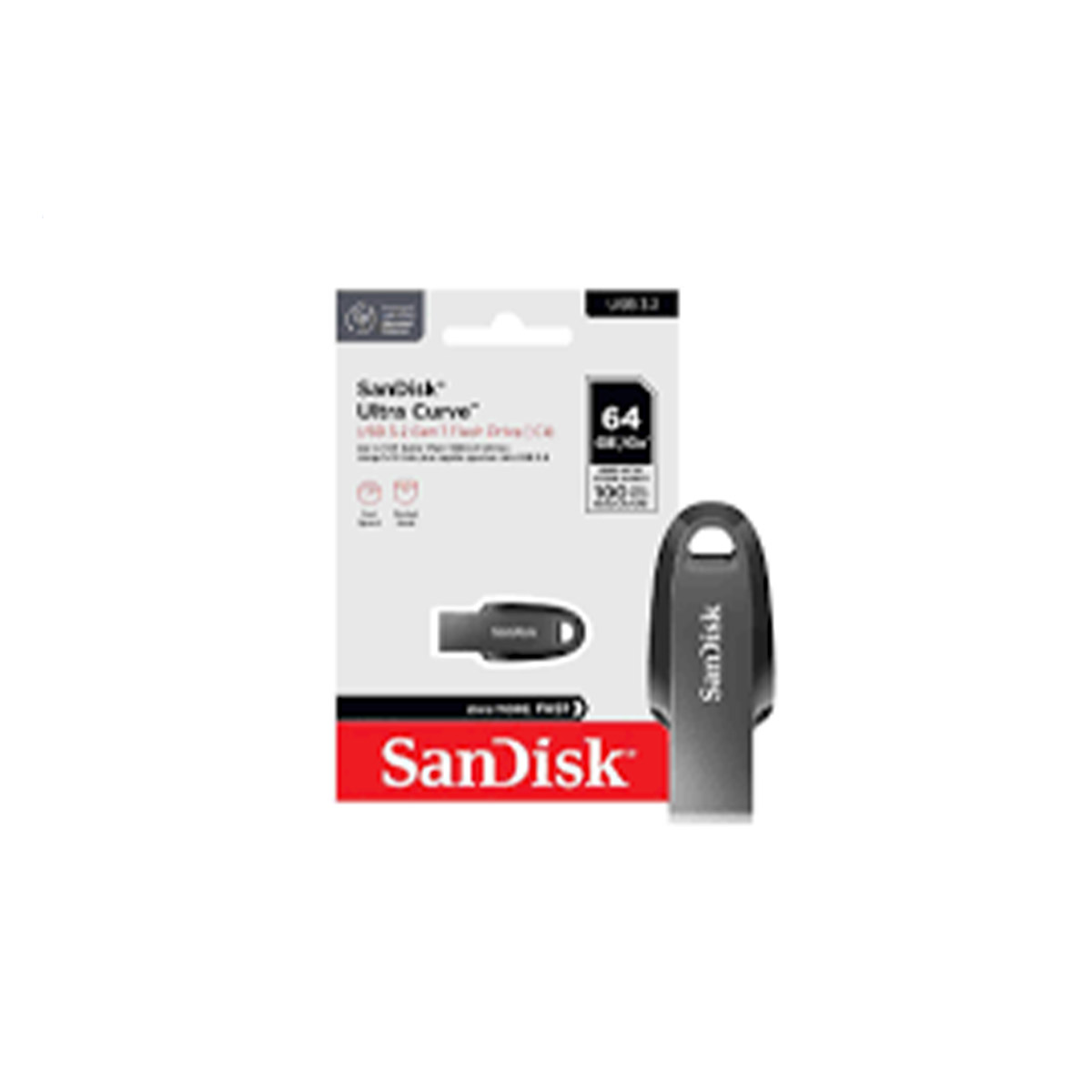 فلش مموری سن دیسک SANDISK مدل Ultra Curve CZ550 ظرفیت 64GB گیگابایت