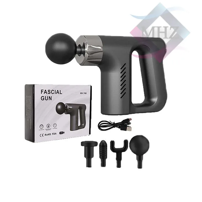 ماساژور لرزشی، ضربهای و حرکتی مدل KH-740، دارای 4 عدد سری، با قابلیت افزایش جریان خون، رفع خستگی، بهبود انعطاف بدن، تسکین گرفتگی عضلات، تسکین درد و رفع استرس، دارای سری قابل تعویض