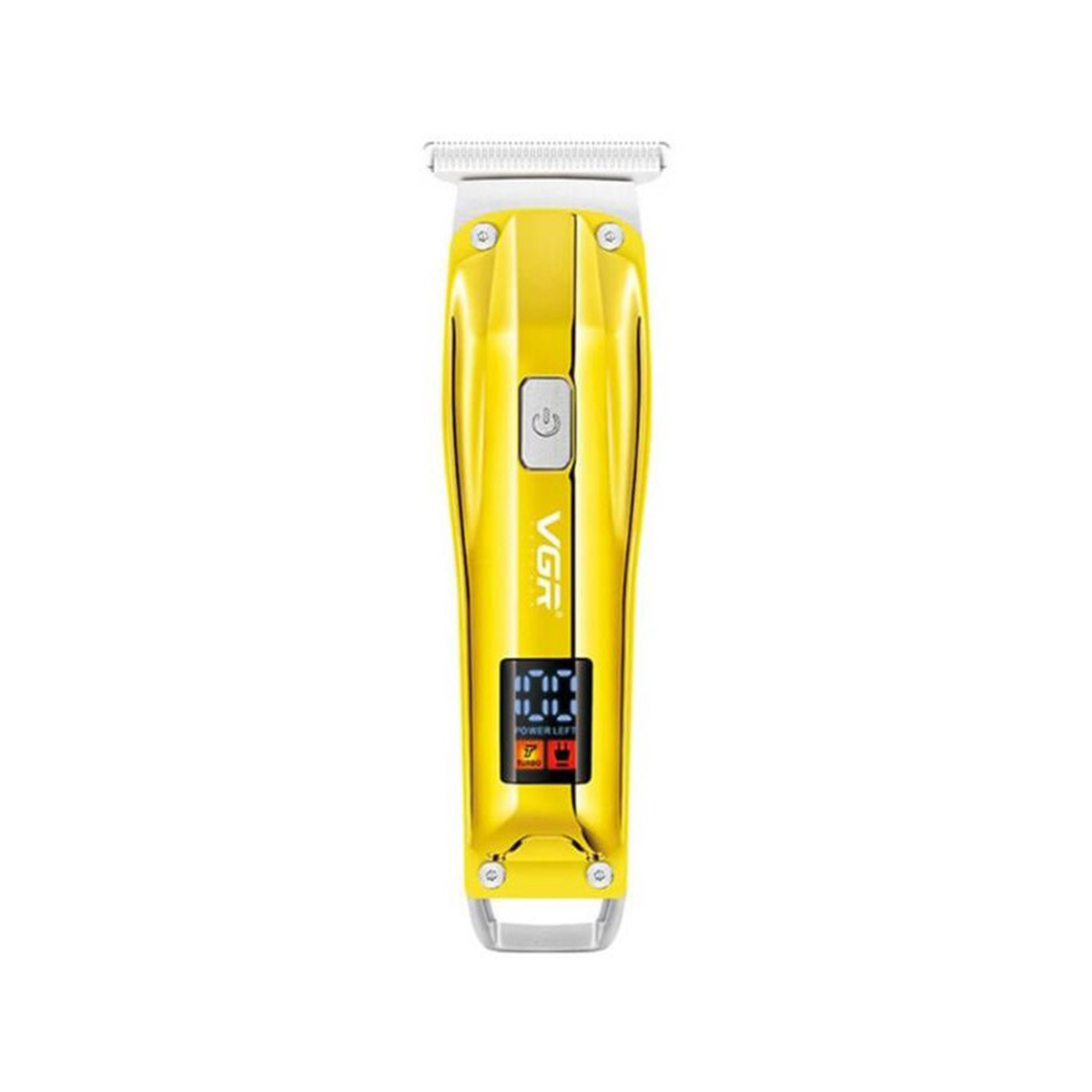ماشین اصلاح موی سر و صورت تریمر وی جی آر مدل V-956 با قابلیت اصلاح با شماره صفر، دارای طراحی ارگونومیک، تیغه های خود تیز شونده و صفحه نمایش LED، منبع انرژی برق و باتری، جنس تیغه استیل ضد زنگ، مدت زمان شارژ 120 دقیقه و مدت زمان استفاده پس از شارژ 100 دقیقه