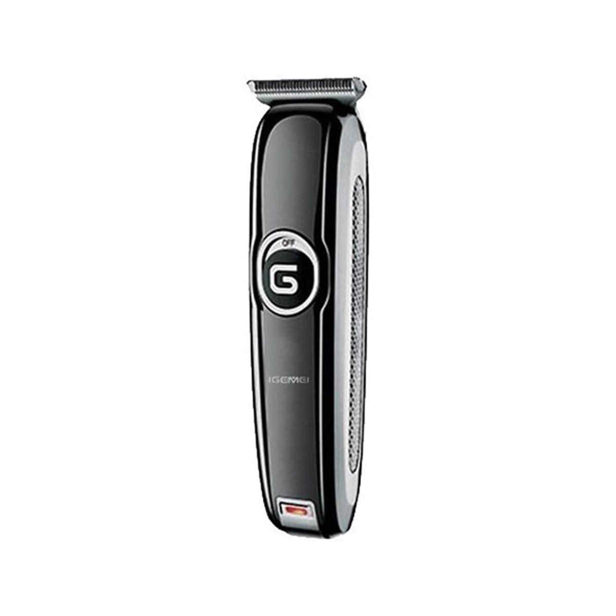 ماشین اصلاح موی سر و صورت جیمی مدل GM-6050، اصلاح به صورت صفر زن، خط زن و حجم زن، با قابلیت نمایش وضعیت باتری، منبع انرژی برق، دارای تیغه از جنس استیل ضد زنگ و بدنه از جنس پلاستیک، اندازه اصلاح 0.1 میلیمتر، به همراه شارژر، روغن و برس تمیزکننده