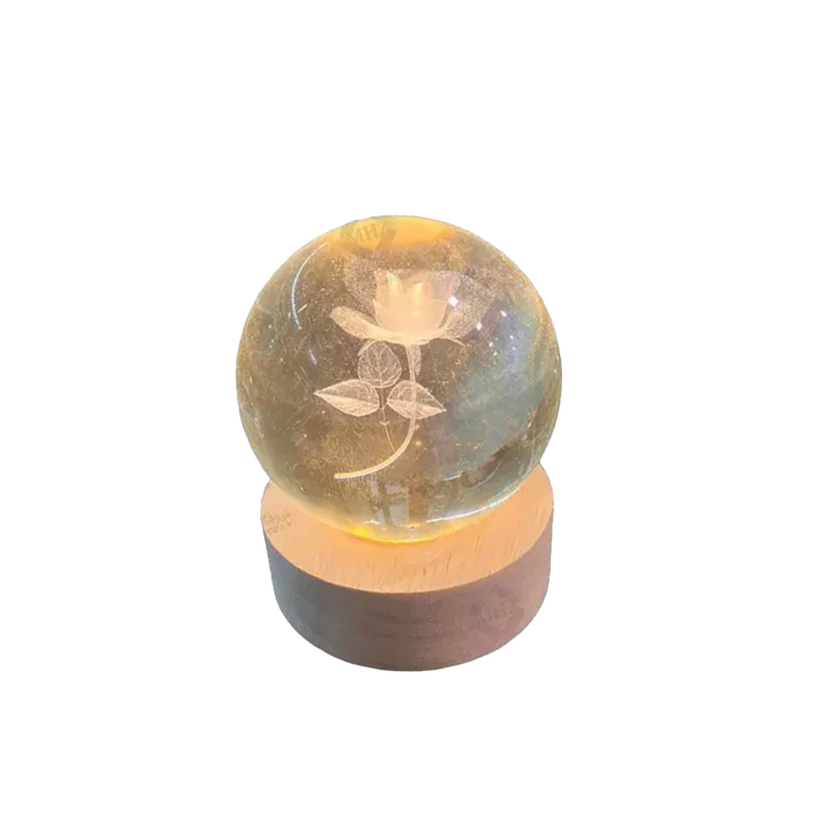 چراغ خواب مدل گوی کریستال طرح گل قطر 6 سانتیمتر
