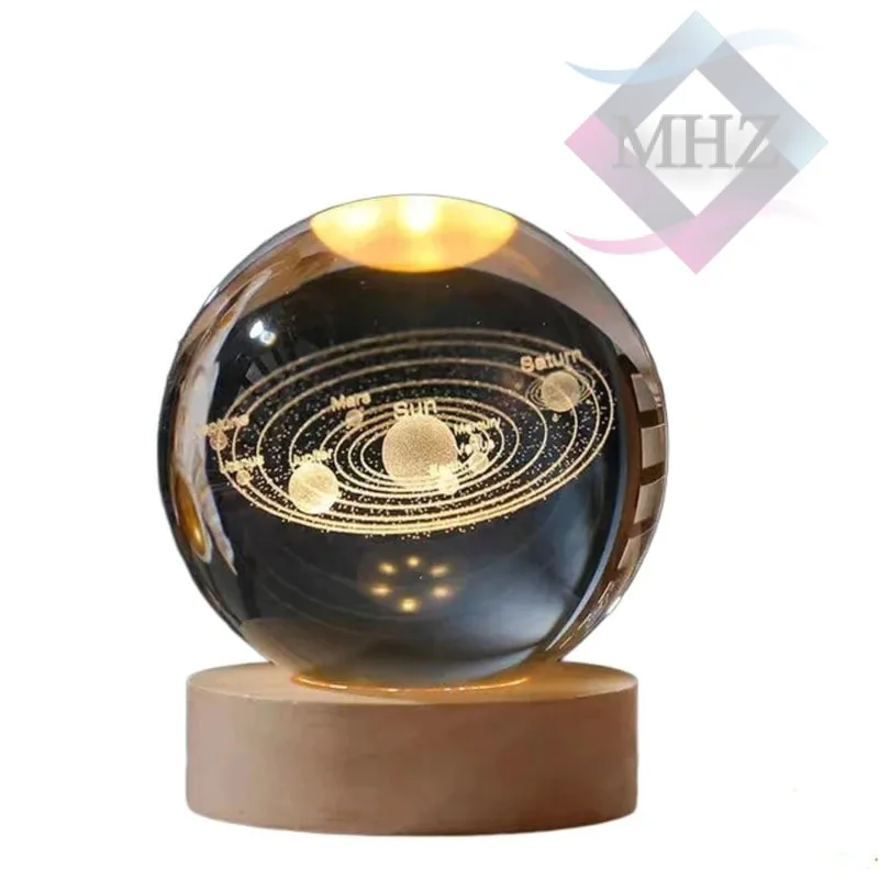 چراغ خواب مدل گوی کریستالی طرح منظومه خورشیدی قطر 6 سانتیمتر